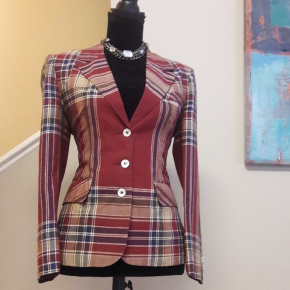 Vintage/ Jones New York/ Plaid Blazer - Picture 5 of 8